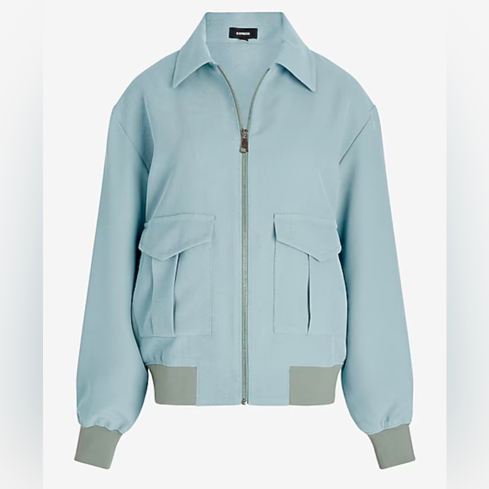 Express Oversized Utility Bomber Jacket NWT - Picture 3 of 4